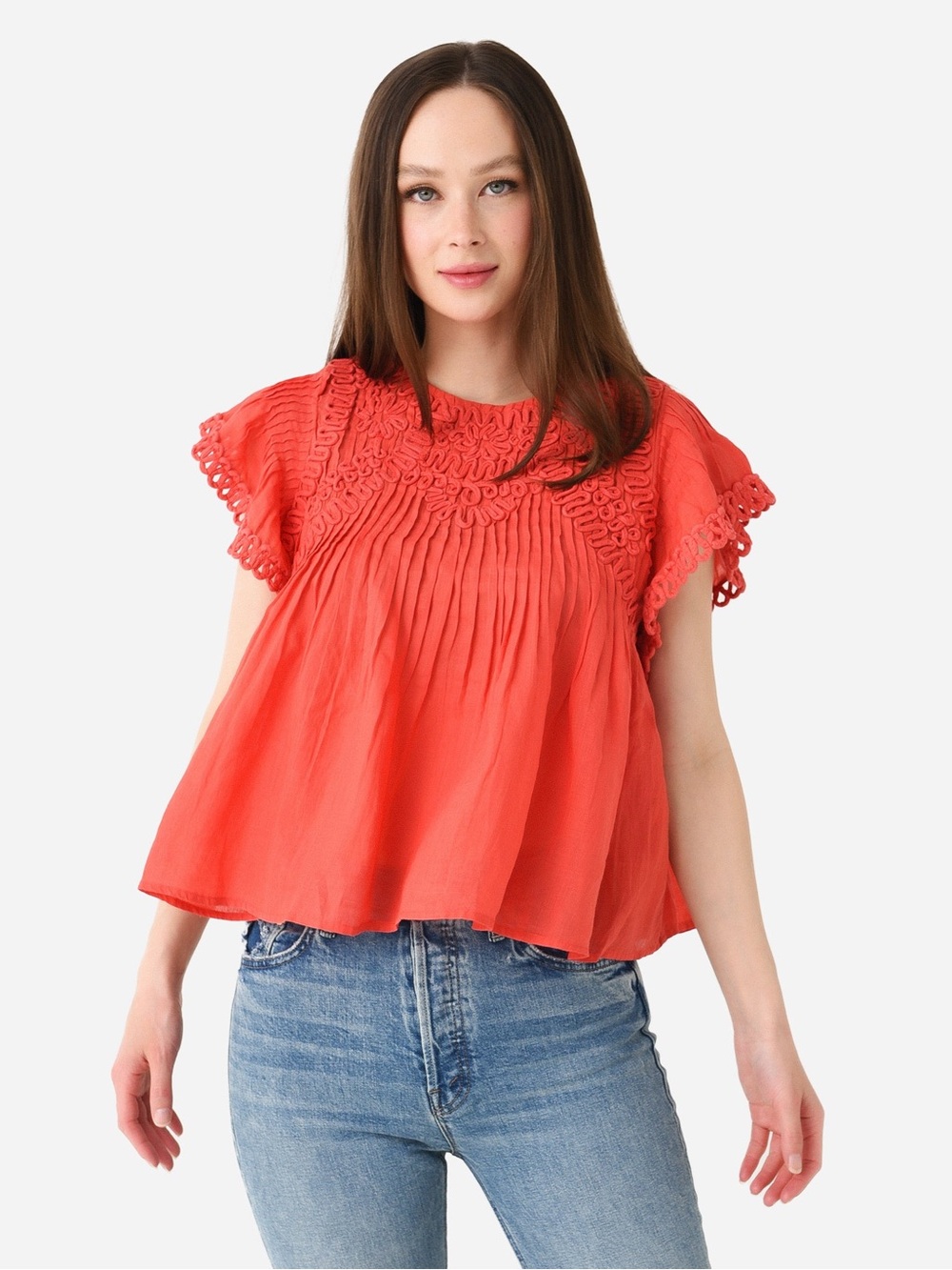 Sea NY Frida Flutter Sleeve Top